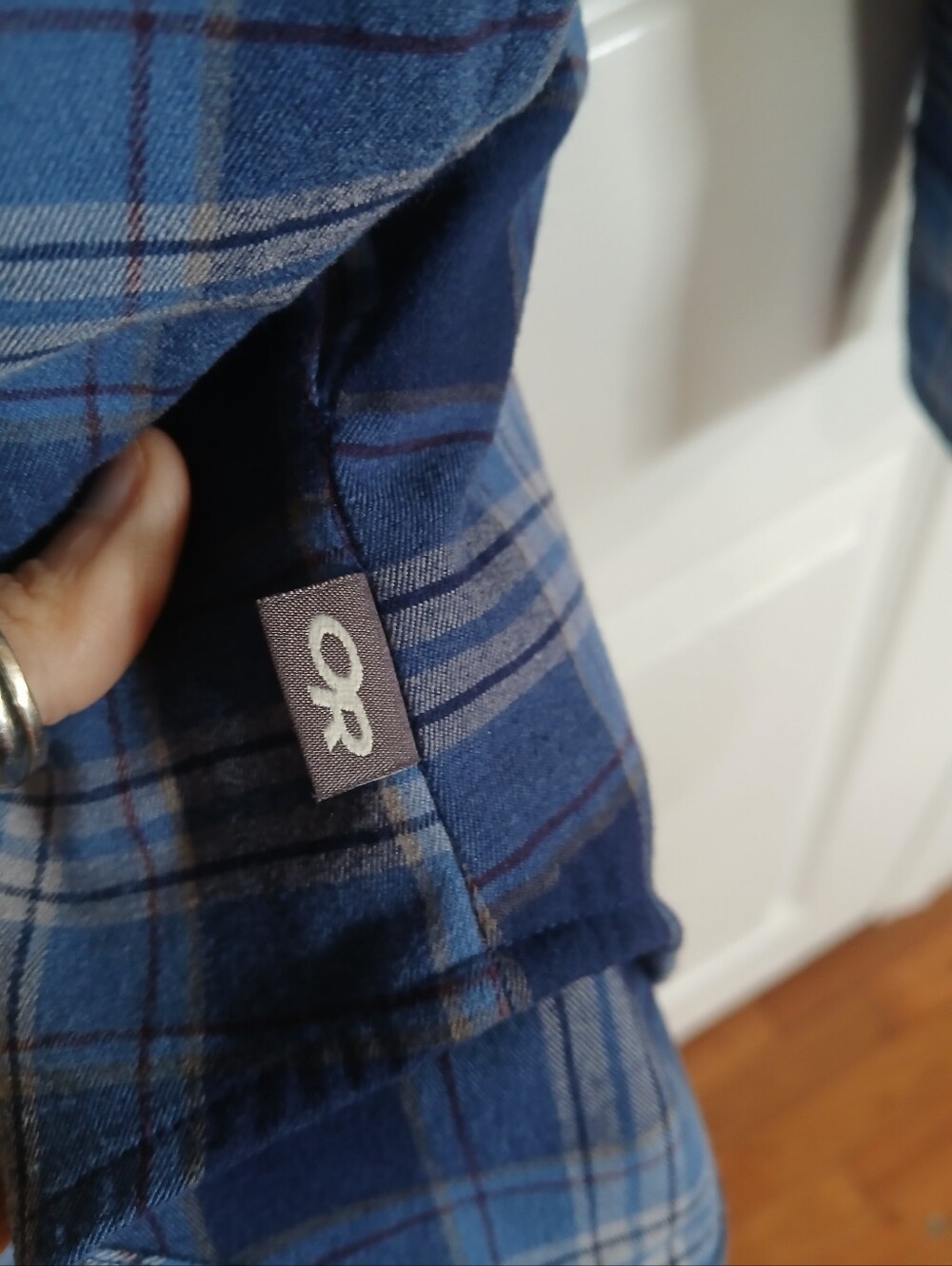 Outdoor Research Blue Plaid Button-Down Shirt - Men's Hiking Outdoor Casual - Picture 7 of 10